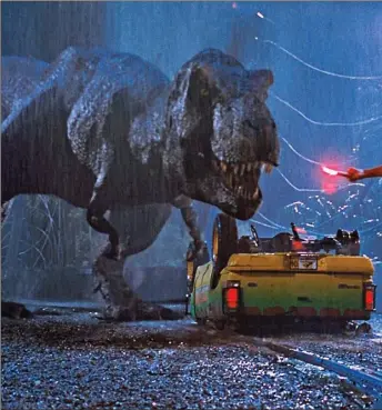  ??  ?? Sam Neill in Steven Spielberg’s monster blockbuste­r Jurassic Park