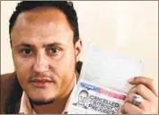  ?? Hani Mohammed Associated Press ?? AFTER being chosen in the U.S. green card lottery, Mohammed al Zabidi had his visa pulled by the ban.