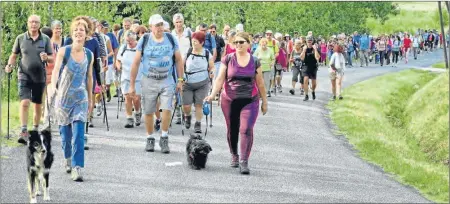  ??  ?? Un impression­nant cortège pour la marche découverte