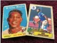  ?? MARK PODOLSKI — THE NEWS-HERALD ?? A 1958 Topps Willie Mays, and a 1987 Topps Bo Jackson. Opening day is a great time to reminisce about yesteryear, including Jackson’s mammorth home run in the 1989 AllStar Game.