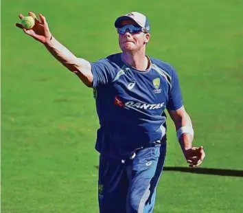  ?? PTI ?? Australian team captain Steven Smith during a practice session yesterday ahead of the first Test match being played against India in Pune tomorrow.