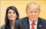  ?? REUTERS FILE ?? Nikki Haley and Donald Trump at the UN in September