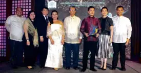  ??  ?? (From left): chef Michael Tatung Sarthou III, celebrity chef and author; Marilen Fontanilla, editor and writer of food, beverages and travel; Angelo Lacson, dean of De La Salle College of St. Benilde (Judges); Ferlilian Leyson, PRO of AHRM; Atty....