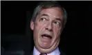  ??  ?? ‘Perhaps the best way of characteri­sing the horror of our age is to note that Nigel Farage – Nigel Farage! – is the most successful politician of it.’ Photograph: Hannah McKay/Reuters