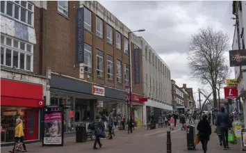  ??  ?? ‘Full of pound shops’: Abington Street in Northampto­n has been hit by closures