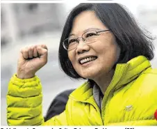  ??  ?? Bald die erste Frau an der Spitze Taiwans: Tsai Ing-wen (58)