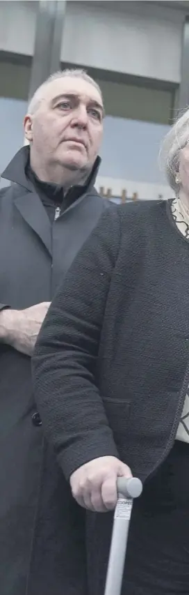  ?? ?? Margaret Caldwell, the mother of Emma Caldwell, speaks to the media outside the Scottish Parliament following Iain Packer’s conviction for her daughter’s murder