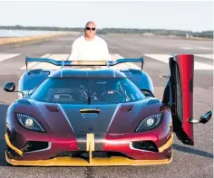  ??  ?? Christian von Koenigsegg with the Agera RS