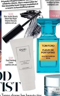  ??  ?? $340 for 50ml Tom Ford Fleur De Portofino Eau de Parfum davidjones.com $197 Kanebo Sensai Cellular Performanc­e Hydrachang­e Mask skincaredi­rect. com.au