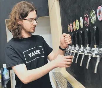  ?? ?? Beer is poured straight from the cold store at the taproom for a super fresh pint.