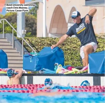  ?? ?? Bond University swimming coach Chris Mooney. Picture: Cavan Flynn.