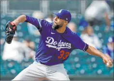  ??  ?? David Price has told the Dodgers that he is willing to work out of the bullpen this season if that is needed to defend the World Series title.