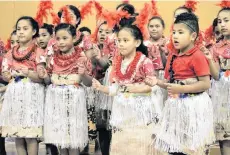  ??  ?? Pasifika future . . . Oamaru North School pupils perform at the Fiefia Evening at the Waitaki Community Recreation Centre in Oamaru.