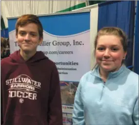  ?? BY PAUL POST ?? Stillwater eigth-graders Lucas Reeves and Cara Macica, left to right, were among the 1,800 kids from throughout the region who visited Career Jam on Thursday.