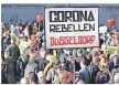  ?? FOTO: DPA ?? Die „Corona Rebellen Düsseldorf“bei einer Demo in Stuttgart.