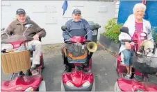  ??  ?? Jack McKenzie, Russell Chant and Gloria Mason, inaugural members of the CHB Scooter Mob.