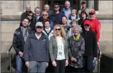  ??  ?? Rose Marie and Terry Stanley and family members at City Hall on Saturday.