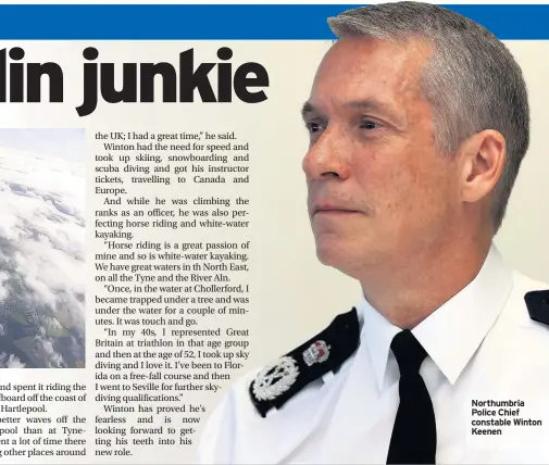  ??  ?? Northumbri­a Police Chief constable Winton Keenen