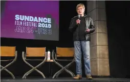  ?? (Sundance) ?? ROBERT REDFORD speaks at the opening event of this year’s Sundance Film Festival.