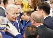  ?? NICK GRAHAM PHOTOS / STAFF ?? President Joe Biden speaks Friday at United Performanc­e Metals in Hamilton. He spoke on the importance of American manufactur­ing and urged Congress to pass legislatio­n such as the Bipartisan Innovation Act.