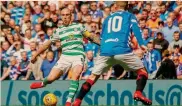  ?? AFP ?? Il derby di Glasgow. Il Celtic Glasgow ha in organico 15 giocatori non britannici più due irlandesi. I Rangers hanno 8 non britannici