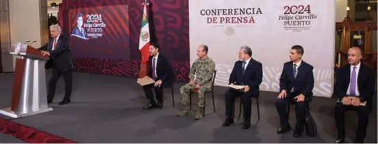  ?? ?? Postura. El presidente Andrés Manuel López Obrador, ayer, en conferenci­a de prensa.