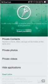  ??  ?? You can hide contacts, photos, videos and apps from the eyes of other users in Guest Mode.