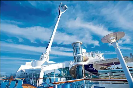  ?? — Photos: royal caribbean Internatio­nal ?? The North star observatio­n pod on Quantum of the seas takes guests 91m above sea level.