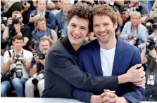  ??  ?? Sorry Angel cast members Vincent Lacoste and Pierre Deladoncha­mps pose at Cannes, France, May 11, 2018