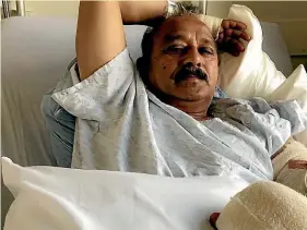  ??  ?? Mohammad Shamim Siddiqui, 59, is recovering in Christchur­ch Hospital after being shot in the arm at Masjid Al Noor in Deans Ave. He is determined to return to the mosque for prayers today.