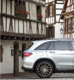  ??  ?? The Mercedes-Benz GLC 250 is a sleeker model than the GLK, with more room and good manoeuvrin­g through the streets of Strasbourg in France.