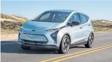  ?? GENERAL MOTORS ?? A partnershi­p between Uber and General Motors allows Uber drivers a discount on 2021 and 2022 Chevrolet Bolt EV and EUV models.