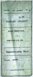  ?? ?? Young Michael Doyle’s Apprentice­ship Deed, from December 1960