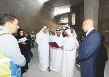  ?? Courtesy: Dubai Municipali­ty ?? ■ Dawood Al Hajiri inspects the progress of the Mohammad Bin Rashid Library project during a site visit yesterday.