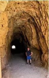  ??  ?? Inside the heritage-listed Wee Macgregor Railway tunnel, a 100m hand-cut constructi­on.