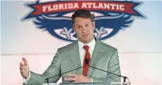  ?? WILFREDO LEE, AP ?? Florida Atlantic’s Lane Kiffin has been head coach at Tennessee and Southern California as well as with the NFL’s Raiders.