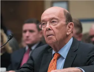  ?? AP PHOTO ?? Commerce Secretary Wilbur Ross appears before the House Committee on Oversight and Government Reform in Washington on Thursday. Ross delivered some of the U.S.’s proposals during NAFTA negotiatio­ns.