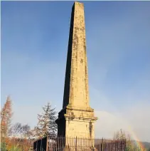  ??  ?? Conversati­on
The Melville Monument overlookin­g Comrie