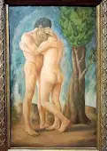  ??  ?? Adamo ed Eva L’opera di Oppi che è «in uno stato non ottimale»