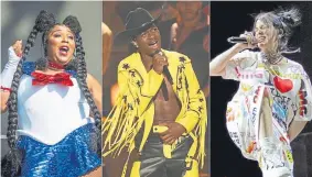  ?? AP file photos ?? Lizzo, left, Lil Nas X and Billie Eilish lead in nomination­s at the 2020 Grammy Awards.