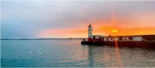  ??  ?? ABOVE Sailing towards the distinctiv­e Red Sands sea forts in the Thames Estuary LEFT Sunset in port and a chance to rest after a day’s Yachtmaste­r training