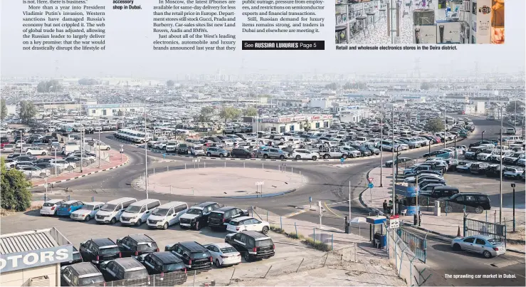  ?? ?? The sprawling car market in Dubai.