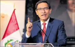  ?? AFP ?? • El presidente Martín Vizcarra negó que vaya a renunciar a su cargo, en una cadena de televisión, el jueves pasado..