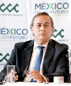  ?? JAVIER RÍOS ?? Juan Pablo Castañón, presidente del Consejo Coordinado­r Empresaria­l.