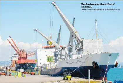  ?? Photo / Jamie Troughton/dscribe Media Services ?? The Southampto­n Star at Port of Tauranga.