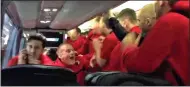  ??  ?? DRIVING FORCE: Watford celebrate on the bus