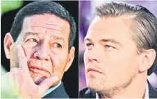  ?? Photo — AFP ?? This combinatio­n of pictures shows Mourao (left) during a campaign rally on Oct 4, 2018 in Sao Paulo, Brazil, and DiCaprio taking part in the TV show ‘Le grand journal’ on a set of French TV Canal+ on Feb 5, 2010 in Paris.