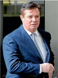  ??  ?? Donald Trump’s former campaign chairman Paul Manafort, left, has denied a British news report that he met secretly with WikiLeaks founder Julian Assange, right, between 2013 and 2016.