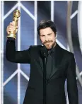  ??  ?? Christian Bale was one of only a handful of winners who made pointed political remarks.