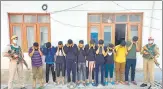  ?? ANI ?? Police held 10 accused for anti-national sloganeeri­ng, stone-pelting outside Yasin Malik's residence, in Srinagar on Thursday.